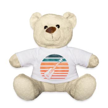 Hawaiian Ukulele Uke Retro Vintage - Teddy Bear - white - Front