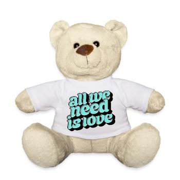Tout ce dont tu as besoin, c’est d’aimer Retro - Nounours - blanc - Devant