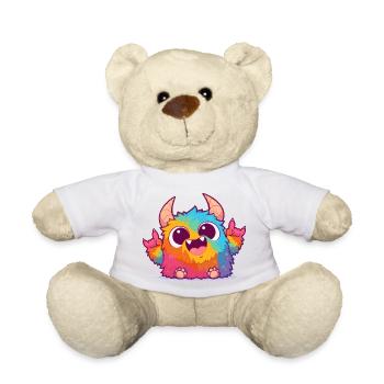 Kunterbunter Monster Rock-Charme - Teddy - Weiß - Vorne