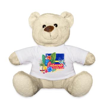 Curaçao Vintage Caribbean Souvenir with Turtle - Teddy Bear - white - Front