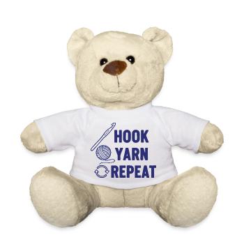 Hakelgarn wiederholt lustige Häkelliebhaber Mütter - Teddy - Weiß - Vorne