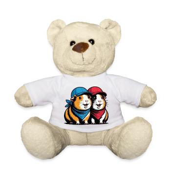Cute Guinea Pig Friends – Funny Animal Motif - Teddy Bear - white - Front