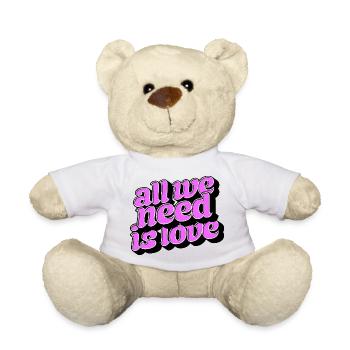 Love Is Enough: Retro Love Typo - Teddy Bear - white - Front