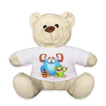 Monster Puschel mit Freunden - Teddy - Weiß - Vorne