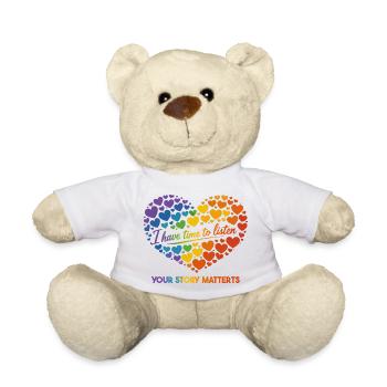 Ich habe Zeit zuzuhören – Bewusstsein für psychische Gesundheit - Teddy - Weiß - Vorne