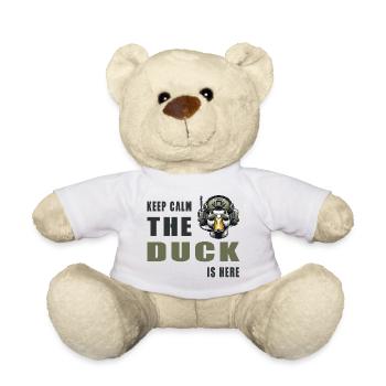 Ruhig bleiben, die Ente ist da - Teddy - Weiß - Vorne