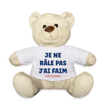 I don't complain, I'm hungry - Teddy Bear - white - Front