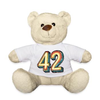 42 Zahl Bunt - Teddy - Weiß - Vorne