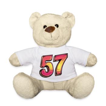 57 Zahl Bunt - Teddy - Weiß - Vorne