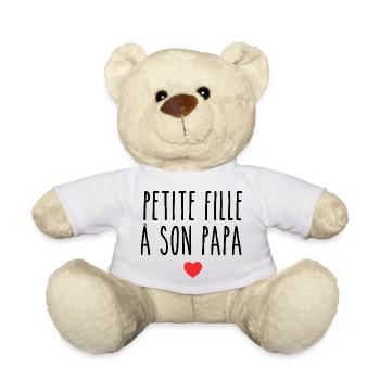 Petite fille à son papa - Nounours - blanc - Devant