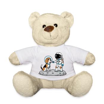 Chien Beagle Astronaute Espace Amitié - Nounours - blanc - Devant