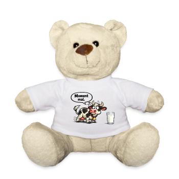 Moment Kuh lustiger Spruch Geschenk - Teddy - Weiß - Vorne