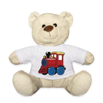 Süße Eisenbahn Lokomotive Dampflok für Kinder - Teddy - Weiß - Vorne