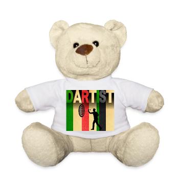 Dartist: Kunst trifft Dart Retro-Streifen - Teddy - Weiß - Vorne