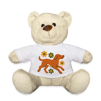 Schneller Hund im Blütenfeld - Teddy - Weiß - Vorne