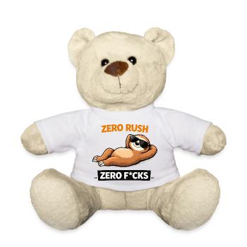 Zero Rush Sloth Chill Slogan - Nounours - blanc - Devant