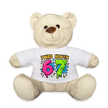 7. Geburtstag Kinder 67 Meme Humor Geschenkidee - Teddy - Weiß - Vorne