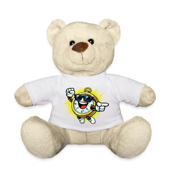 Chronomètre joueur avec des lunettes de soleil - Nounours - blanc - Devant