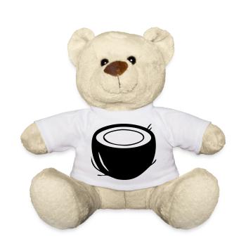 Coconut Silhouette – Tropical Paradise Design - Teddy Bear - white - Front