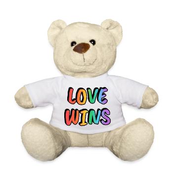 Love Wins Rainbow Gradient - Teddy Bear - white - Front