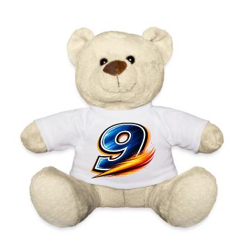 Nummer 9 Fußball Shirt Torjäger  - Teddy - Weiß - Vorne