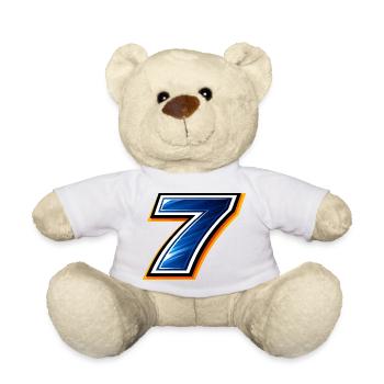 Maillot de football numéro 7 design sportif - Nounours - blanc - Devant