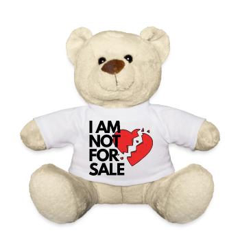 Not For Sale Broken Heart Graphic Tee Romantic - Teddy Bear - white - Front