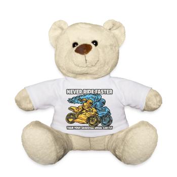 Ange 🏍️ motard - Nounours - blanc - Devant