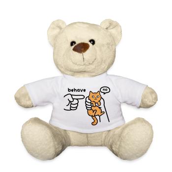 Little cat in big hands – cheeky cute - Teddy Bear - white - Front