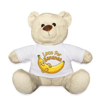 Loco For Bananas Cartoon - Teddy - Weiß - Vorne