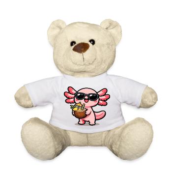 Axolotl Kokos-Kawaii mit Sonnenbrille - Teddy - Weiß - Vorne