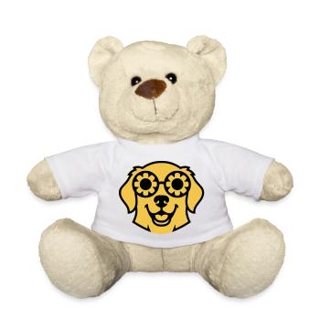 Labrador Flower Glasses Peace Comic - Teddy Bear - white - Front