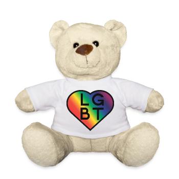 LGBT Rainbow Heart Pride Design - Teddy - Weiß - Vorne