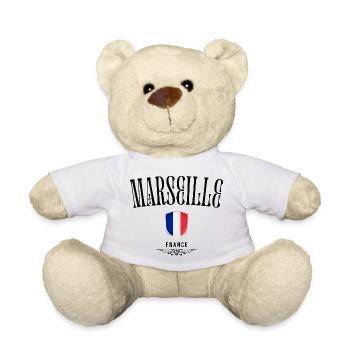 Souvenir de Marseille, design élégant Marseille - Nounours - blanc - Devant