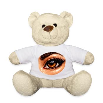 Fiery Brown Eye Close-up - Teddy Bear - white - Front