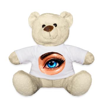 Blue Eye Illustration Pop Art Aura - Teddy - Weiß - Vorne