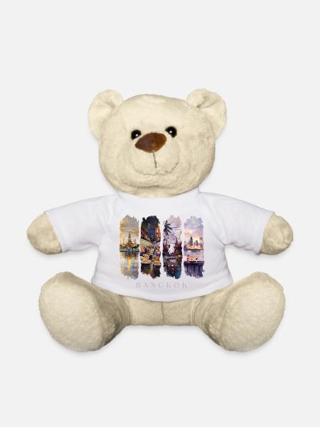 Bangkok Design – Thailand City Trip Motif - Teddy Bear - white