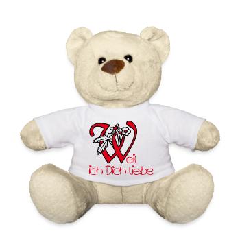 Weil ich Dich liebe  - Teddy - Weiß - Vorne