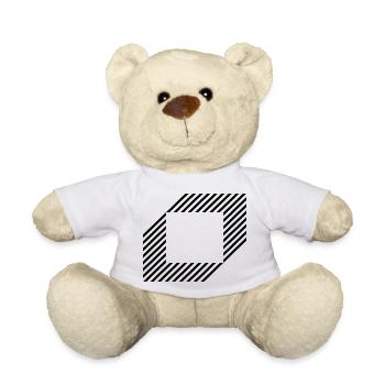 Geometric square out of lines design - Teddy Bear - white - Front