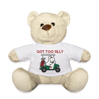 Une oie dans une voiturette de golf – Trop bête - Nounours - blanc - Devant