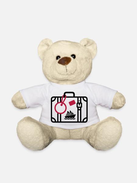 Koffer Reise Kreuzfahrt Urlaub - Teddy - Weiß