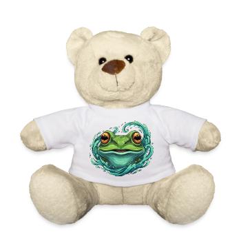 Wave Frog Pop Art Illustration - Teddy Bear - white - Front