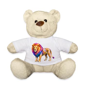 Polygon lion color explosion - Teddy Bear - white - Front