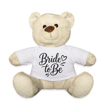 Beautiful Bride to Be lettering with heart - Teddy Bear - white - Front