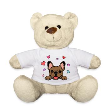 Französische_Bulldogge_Pfoten_mit_Herz_braun - Teddy - Weiß - Vorne