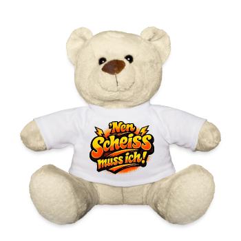 Nen Scheiss Muss ich retro comic - Nounours - blanc - Devant