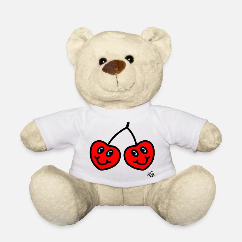 Zwillinge Kirschen groß - Teddy - Weiß