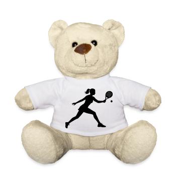 Geschenkidee für Padel buchen Fans mit Padel Halle - Teddy - Weiß - Vorne