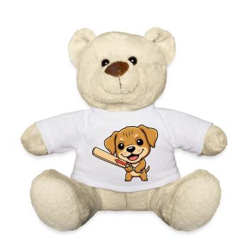 Süßer Baseball Welpe für Hundefans Kinder - Teddy - Weiß - Vorne