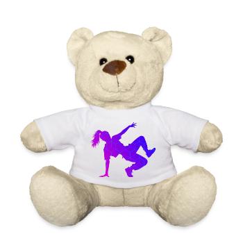 Idée de cadeau pour le breakdanceur avec breakdance - Nounours - blanc - Devant